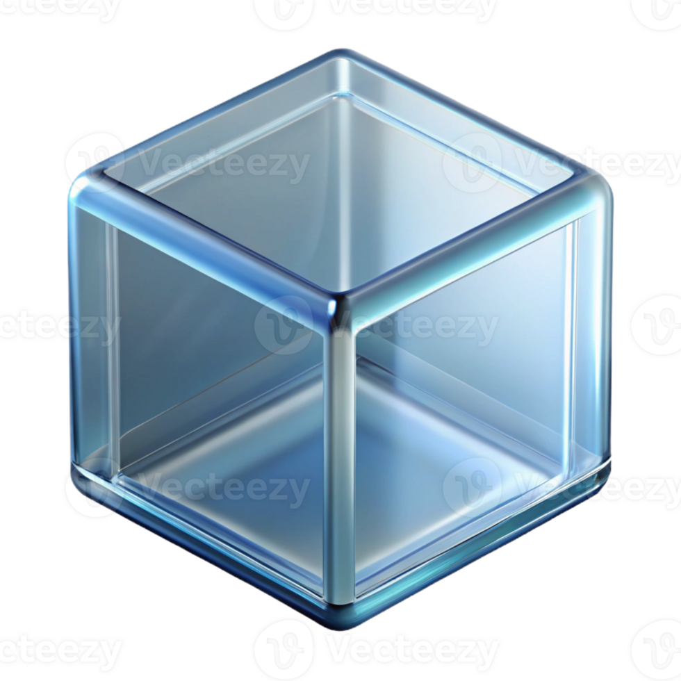 magnificent minimalist Glass block, clear, genuine png