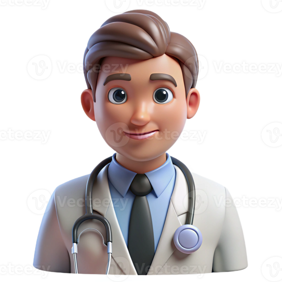 beautiful abstract Serious male doctor with stethoscope high quality png