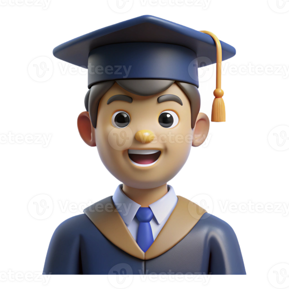 beautiful creative Graduate student in cap and gown high quality png