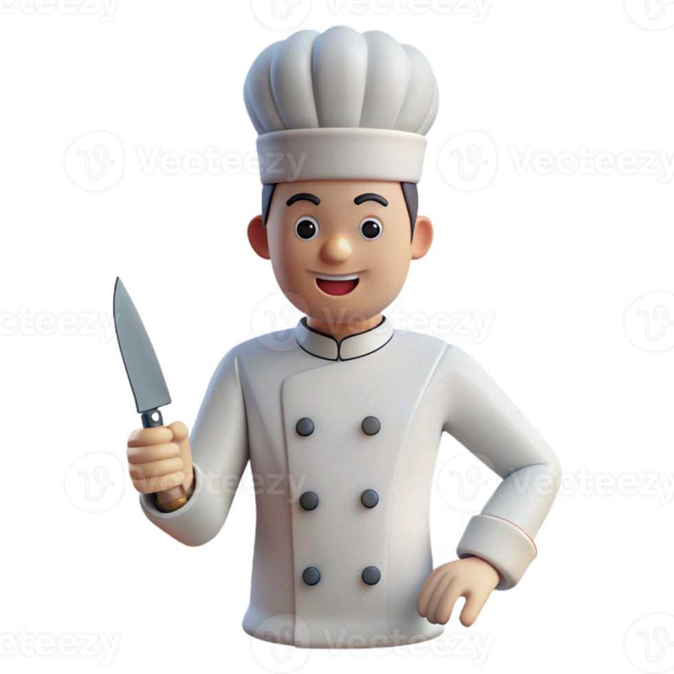 stunning abstract Chef in a uniform holding a knife exclusive png