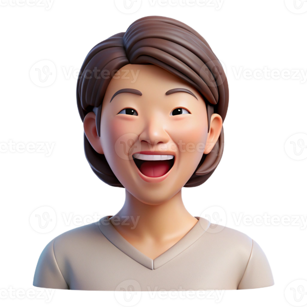 stunning traditional Portrait of a laughing woman original png