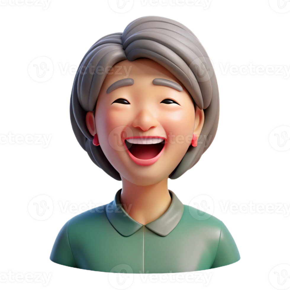 elegant abstract Portrait of a laughing woman professional png