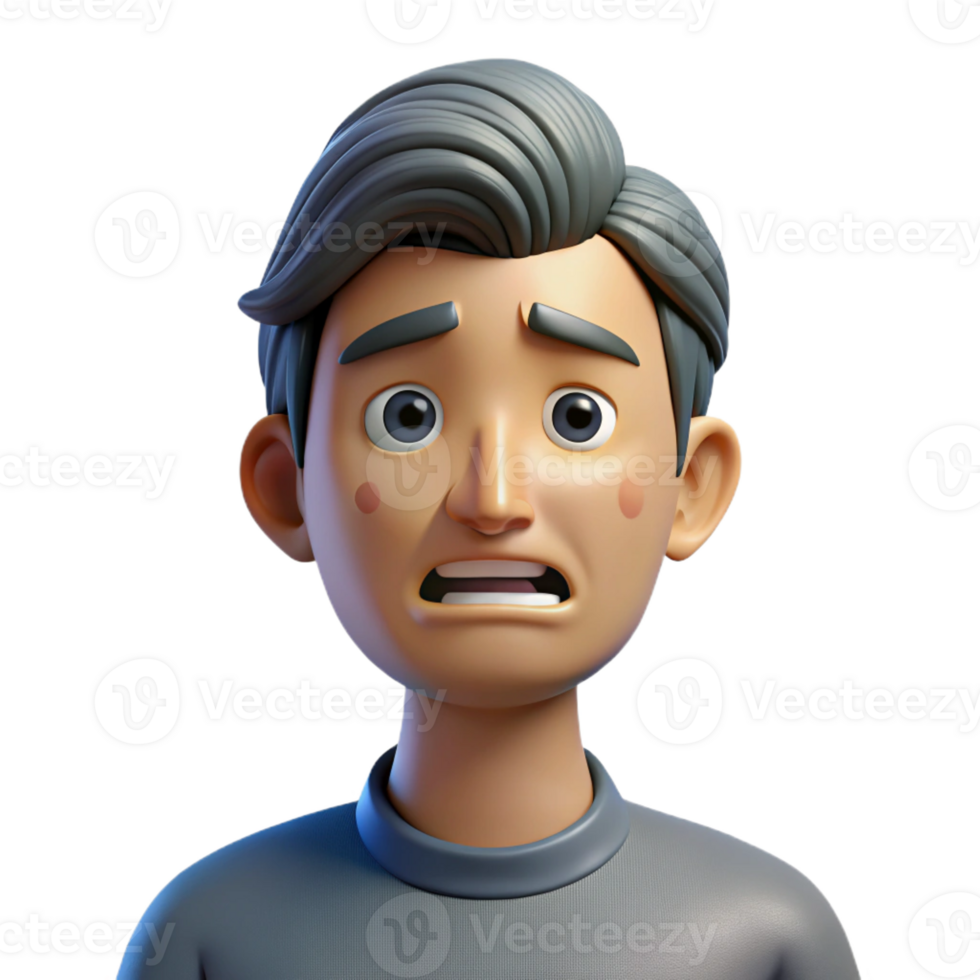 vibrant minimalist Portrait of a crying man 4K png