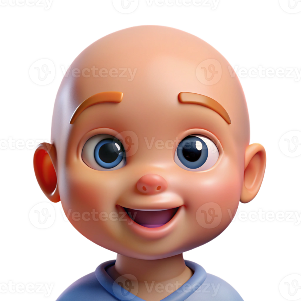 vibrant modern Close-up portrait of a smiling baby original png