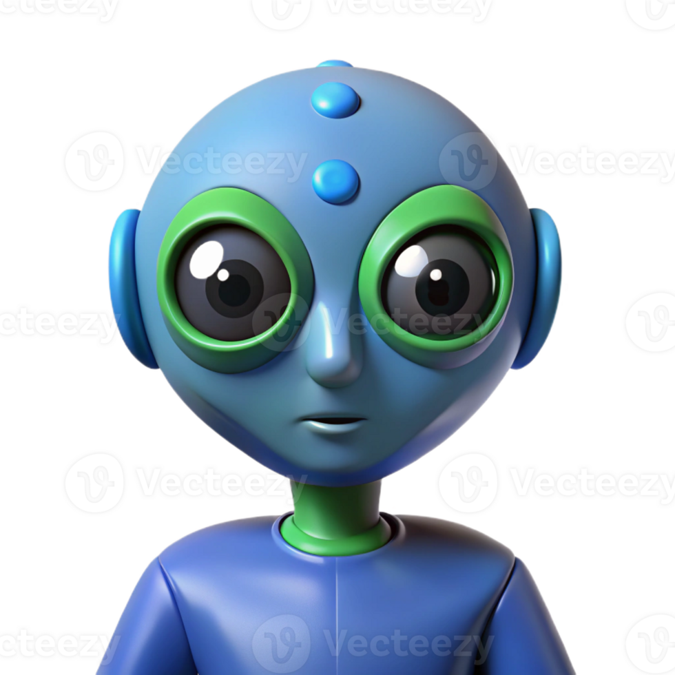 dramatic artistic Alien with three eyes authentic png