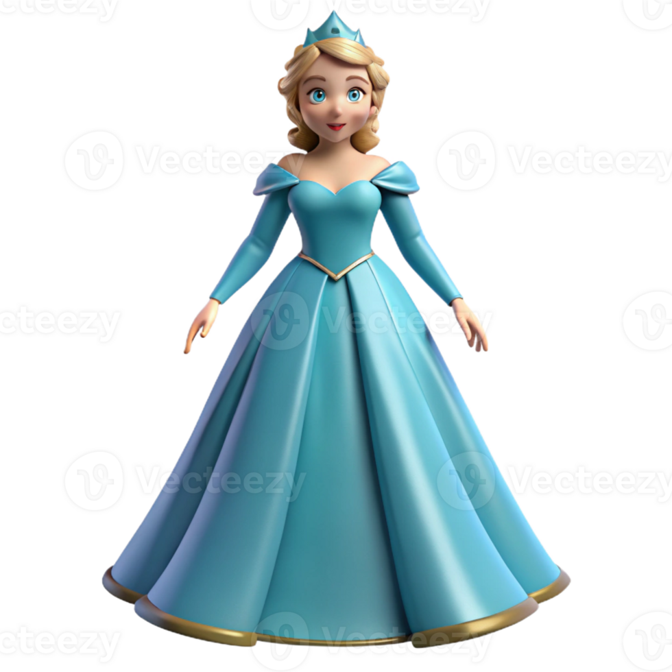 impressive classic Princess in a flowing gown high resolution png