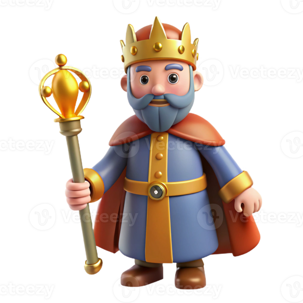 vibrant abstract King with a scepter high resolution png