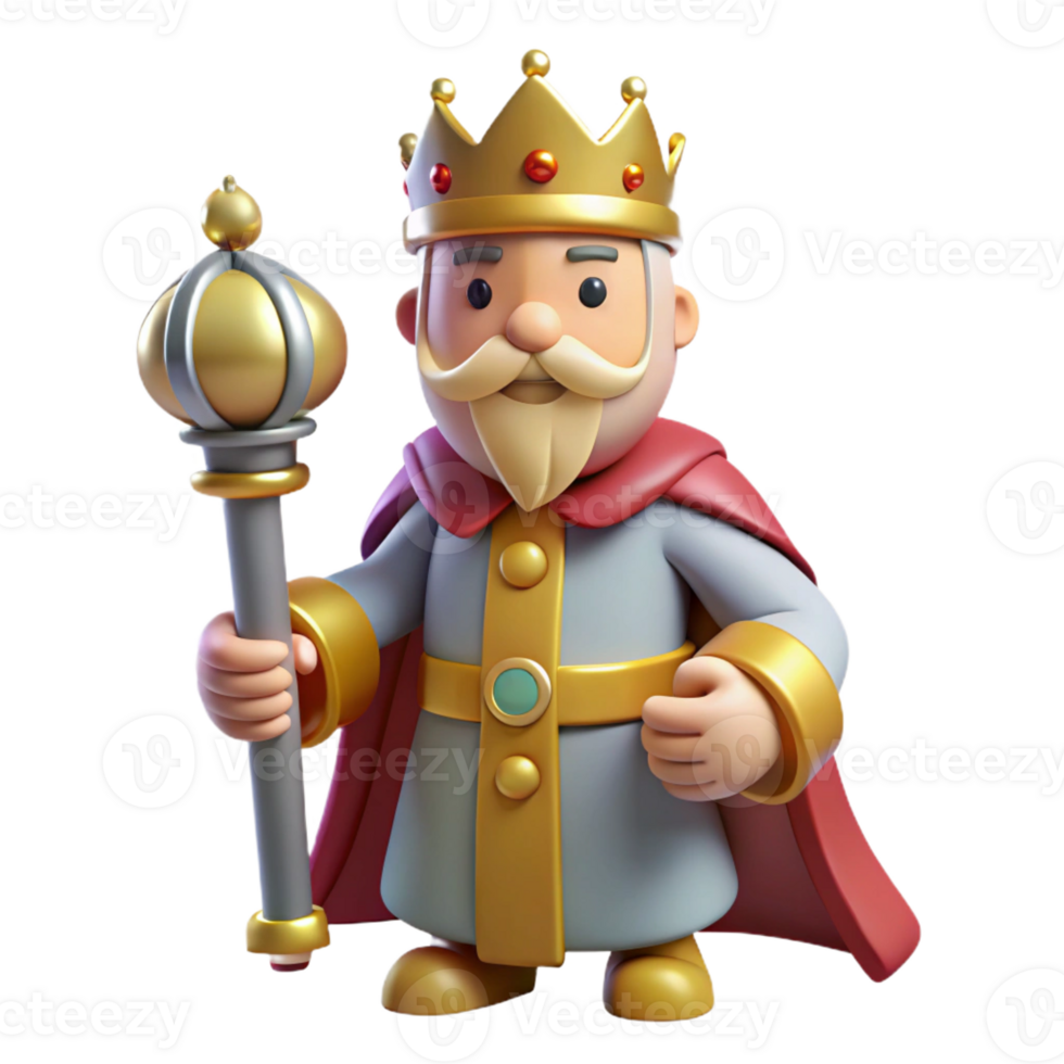 beautiful modern King with a scepter 4K png