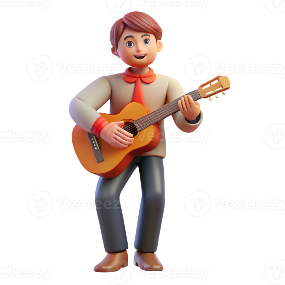 dramatic creative Musician playing a guitar high quality png
