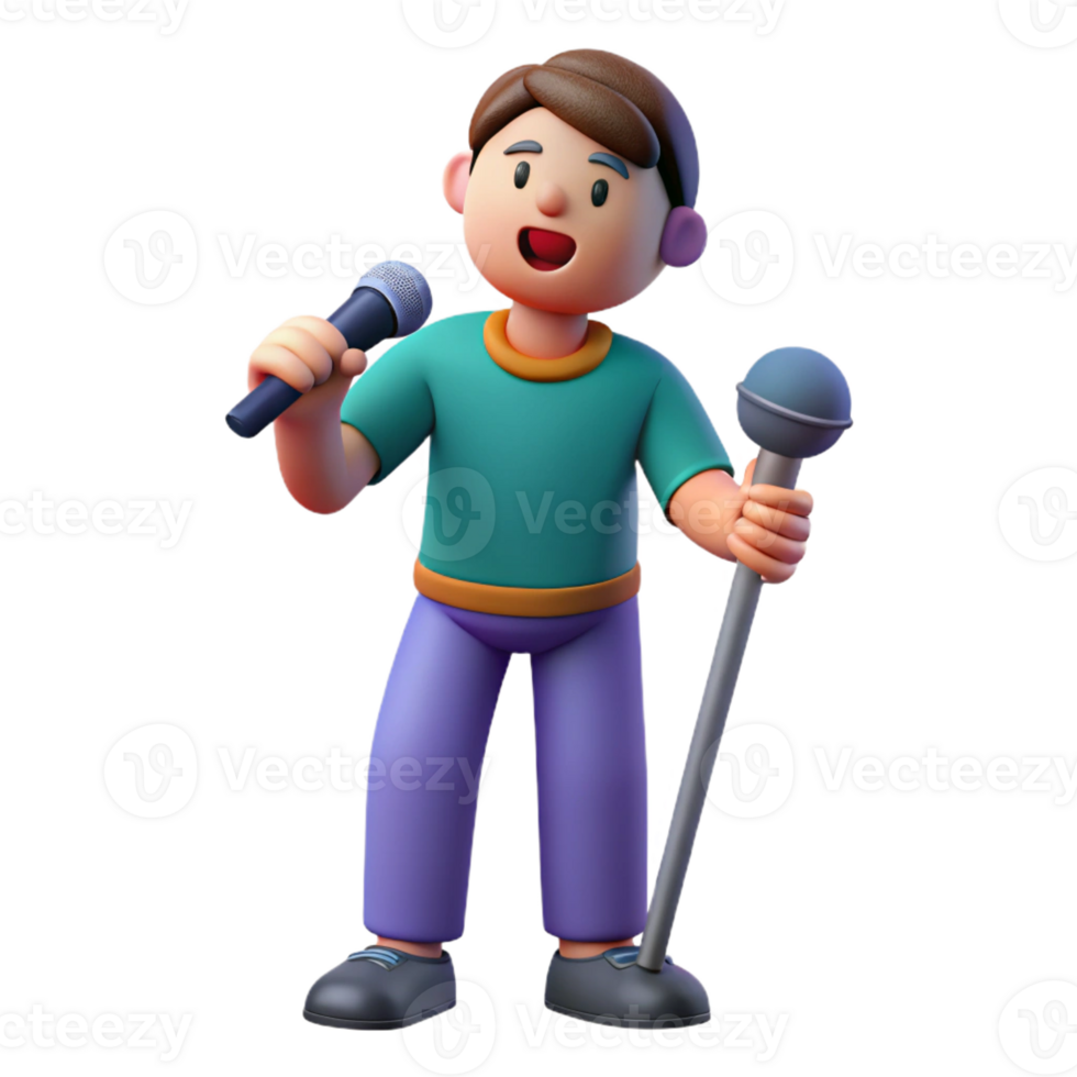 impressive modern Singer with a microphone genuine png