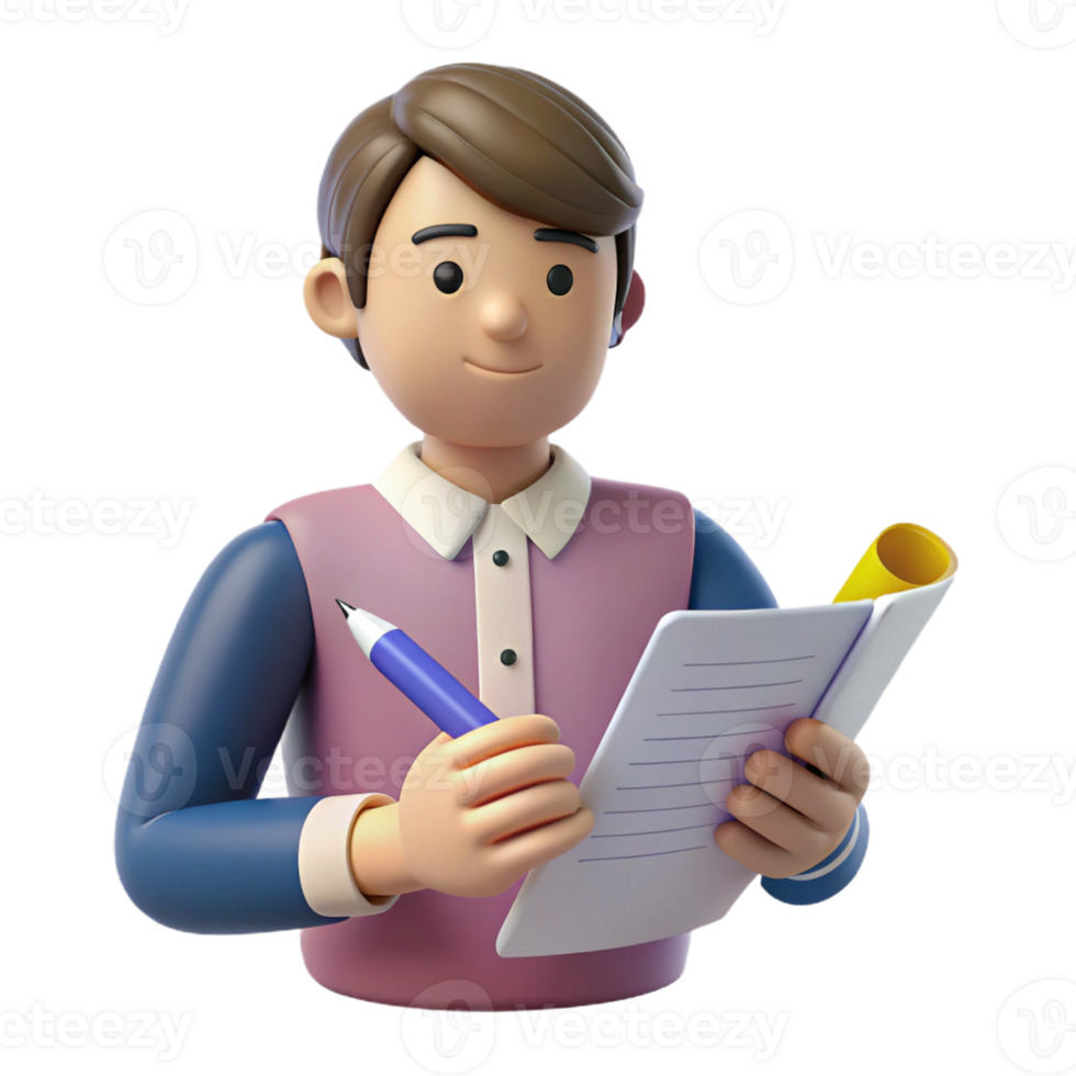 dramatic classic Writer with a pen and paper high resolution png