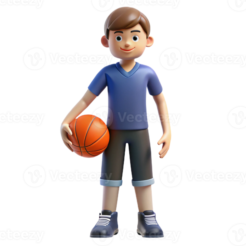 serene vintage Teenage boy with a basketball premium png
