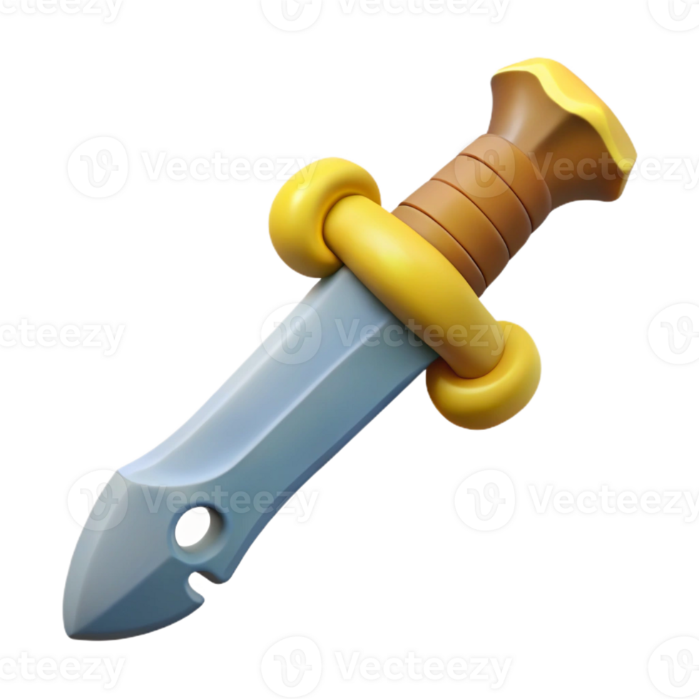 serene vintage A menacing-looking dagger, with a carved bone handle professional png