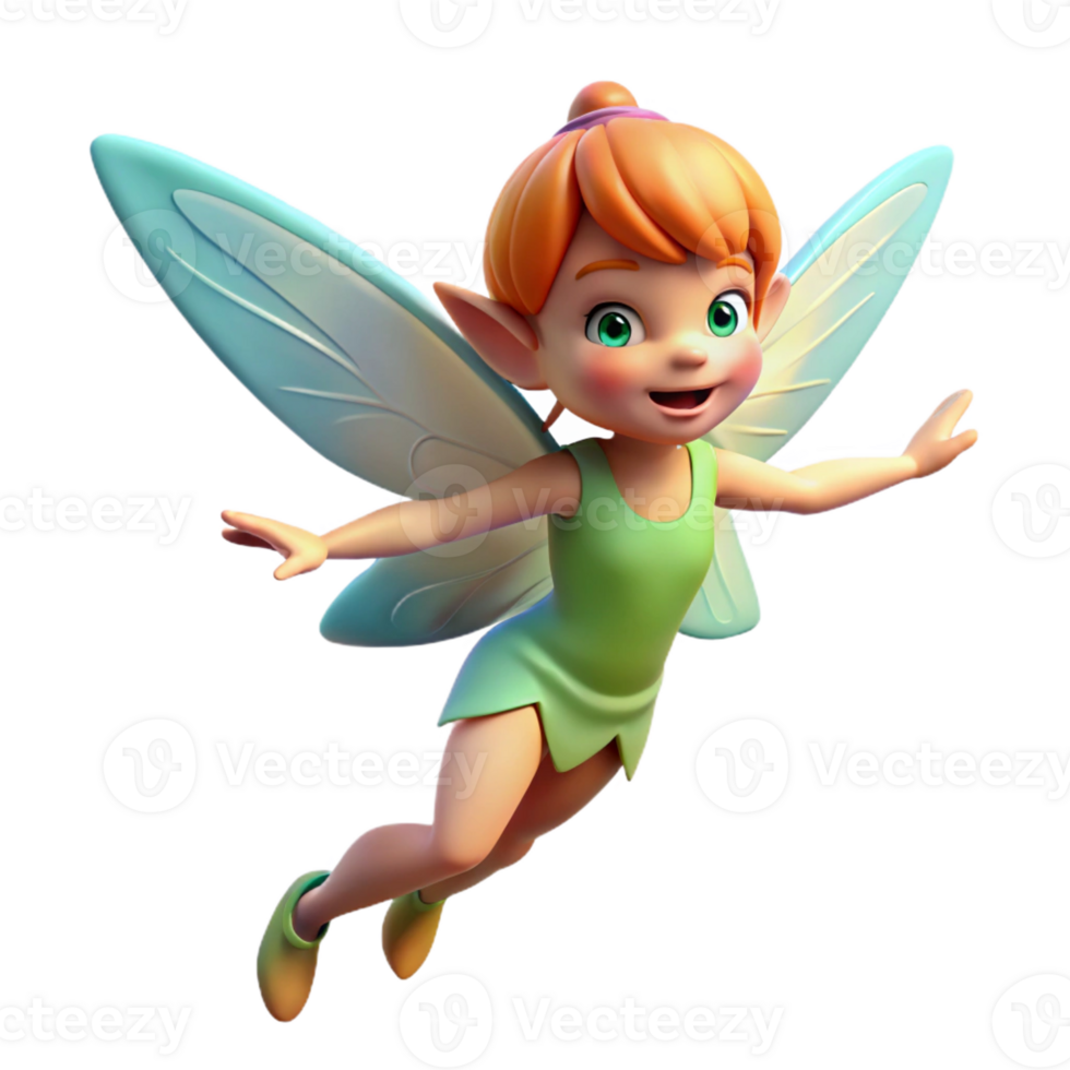 vibrant abstract A playful pixie, fluttering its wings premium png