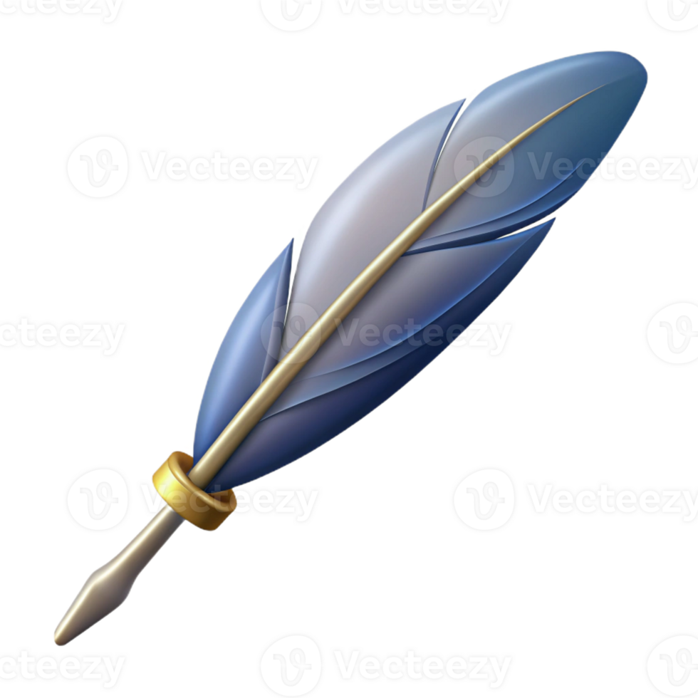 serene abstract A simple, elegant feather pen, suitable for writing spells high resolution png