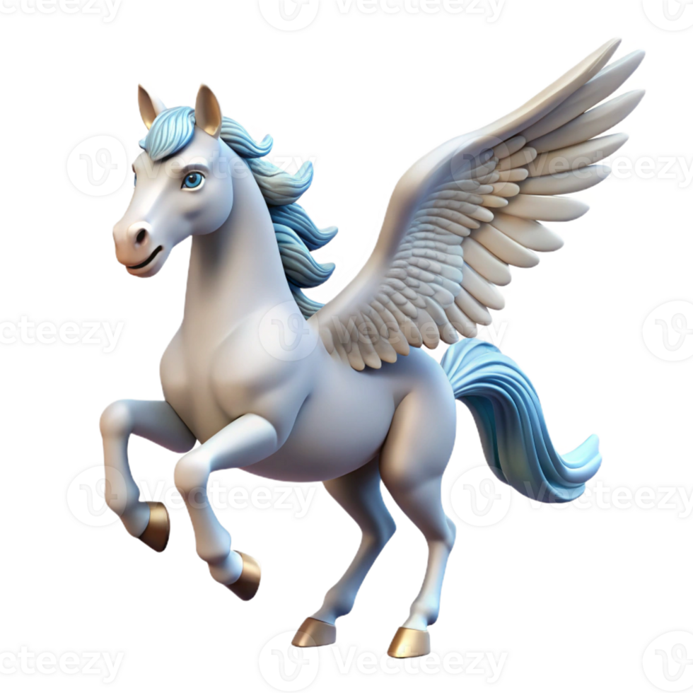 impressive contemporary A graceful pegasus, wings spread wide professional png
