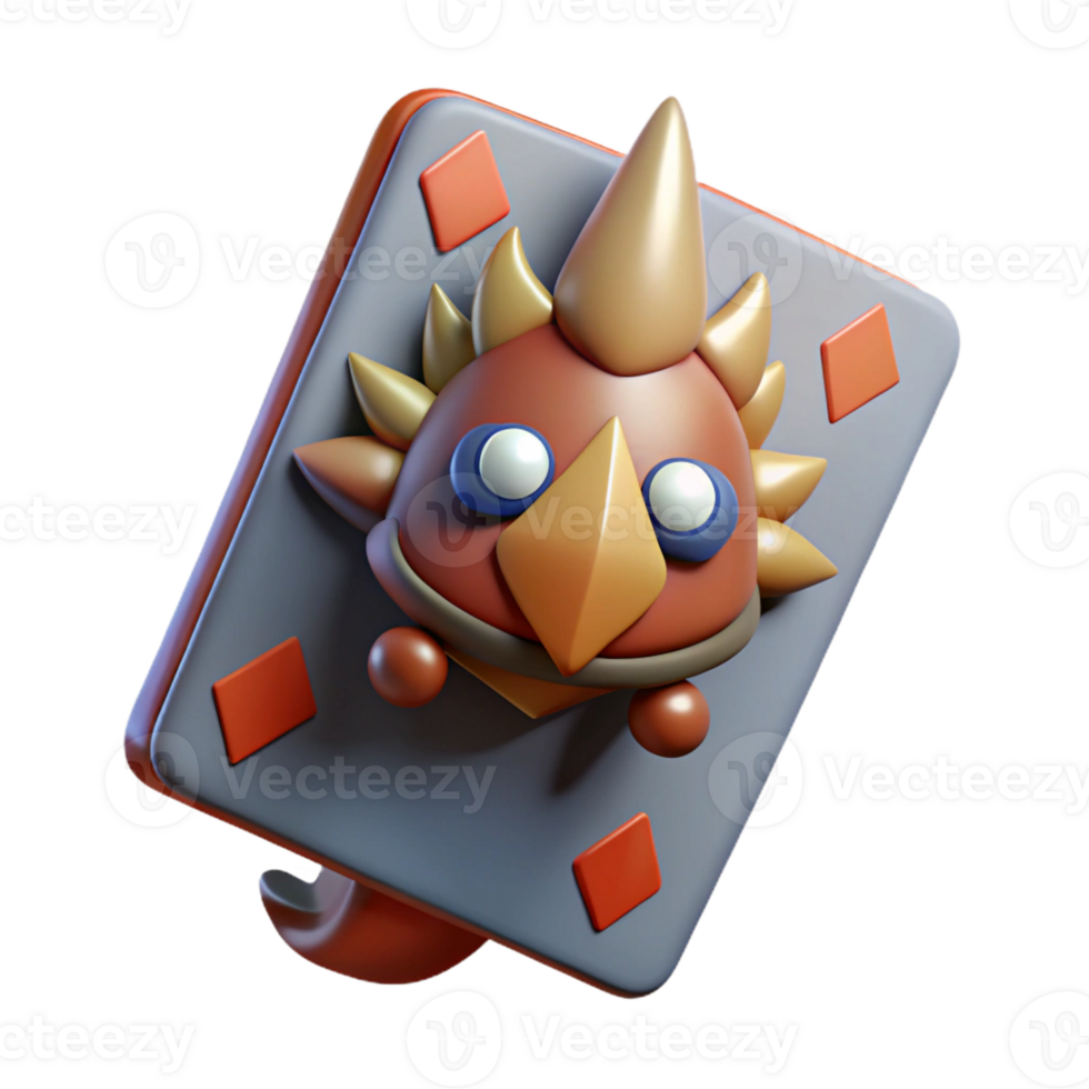 beautiful modern A single playing card, depicting a fantasy creature genuine png