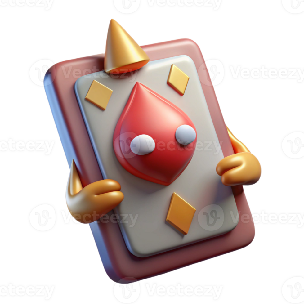 vibrant traditional A single playing card, depicting a fantasy creature detailed png