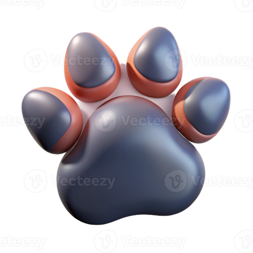 magnificent contemporary A realistic rendering of a wolf's paw print detailed png