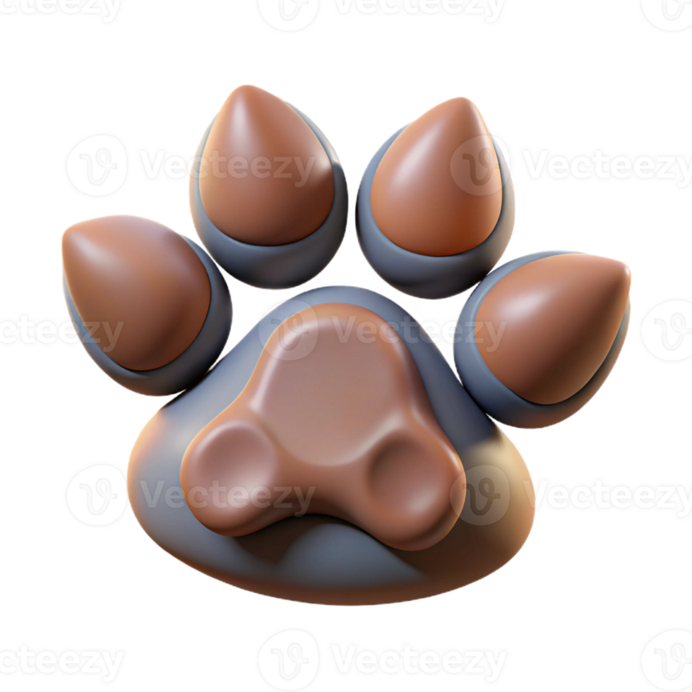 dramatic classic A realistic rendering of a wolf's paw print high resolution png