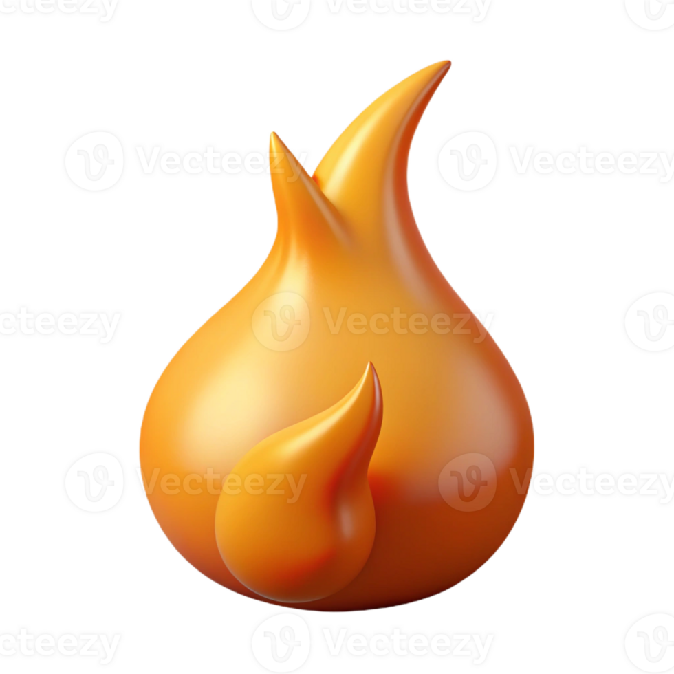 dramatic modern A single, stylized flame, flickering and dancing authentic png