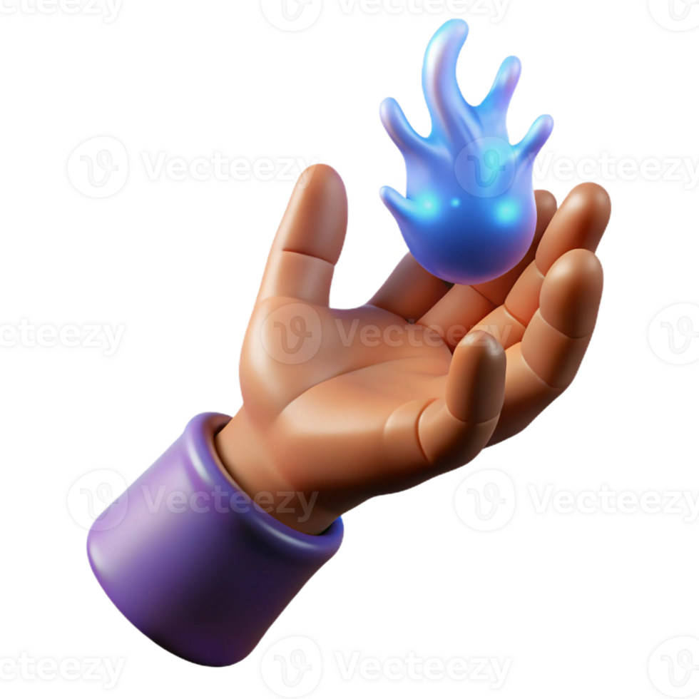 elegant vintage A realistic rendering of a human hand, casting a spell high quality png