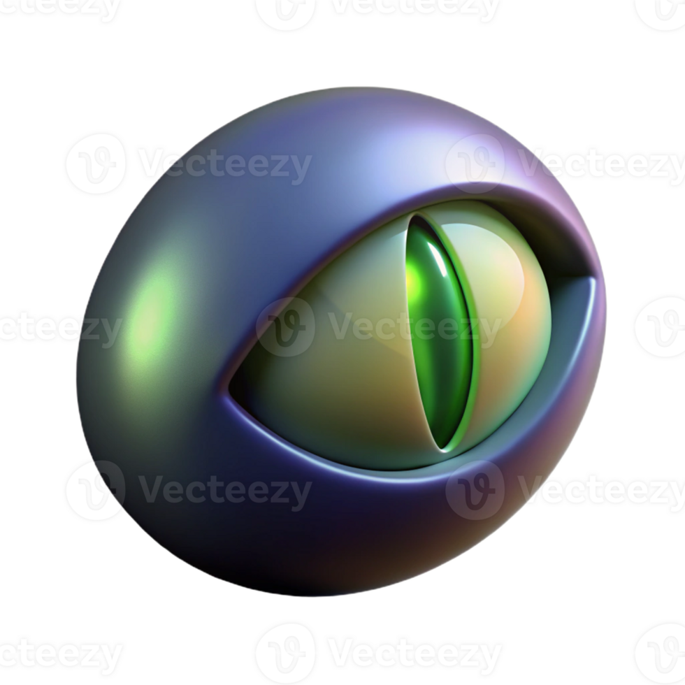 vibrant contemporary A realistic rendering of a cat's eye, glowing in the dark 4K png