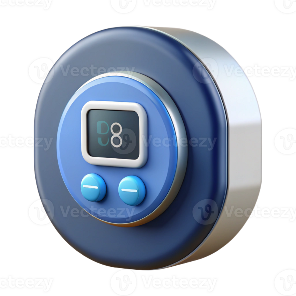 vibrant creative Smart thermostat with digital display original png