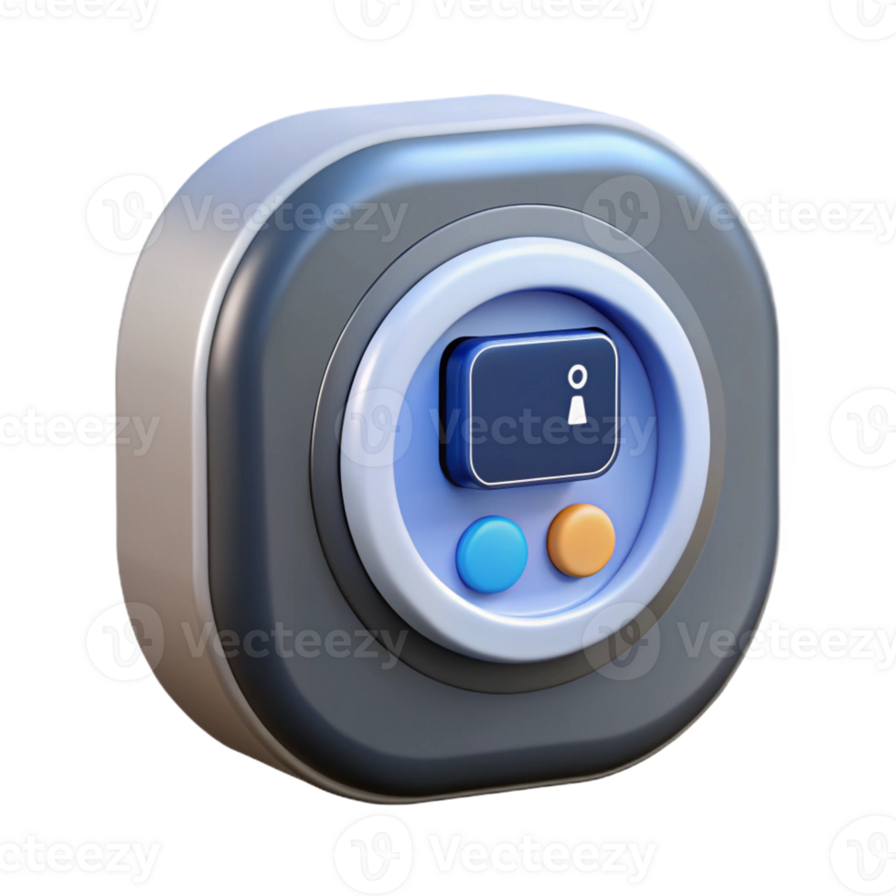 vibrant traditional Smart thermostat with digital display original png