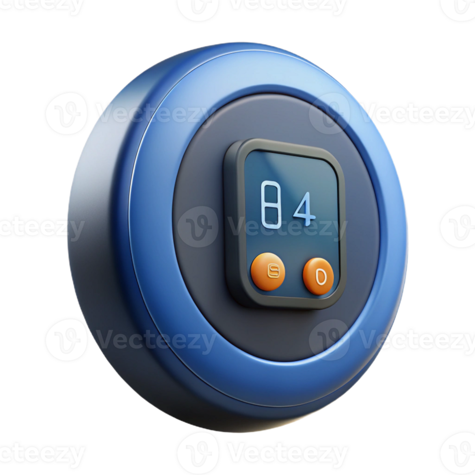 beautiful abstract Smart thermostat with digital display detailed png