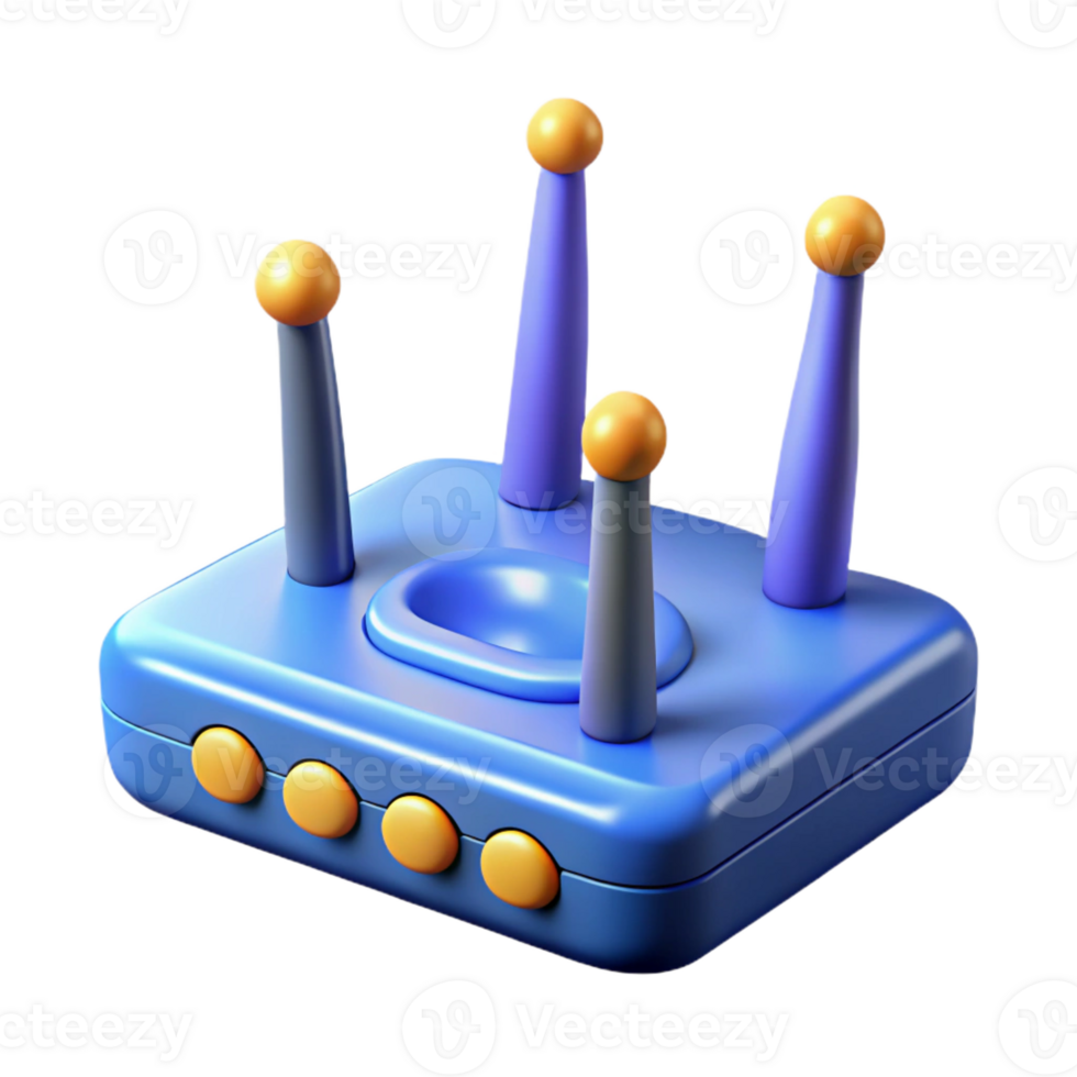 elegant classic Wireless router with multiple antennas premium png