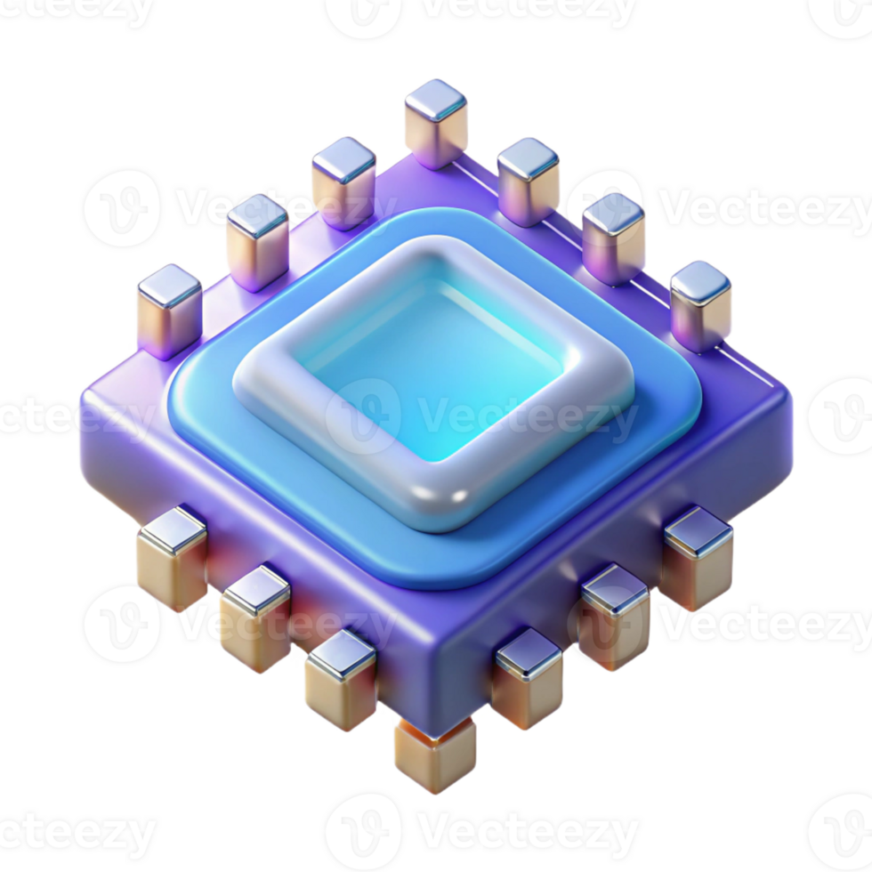 serene minimalist Quantum computer processor authentic png