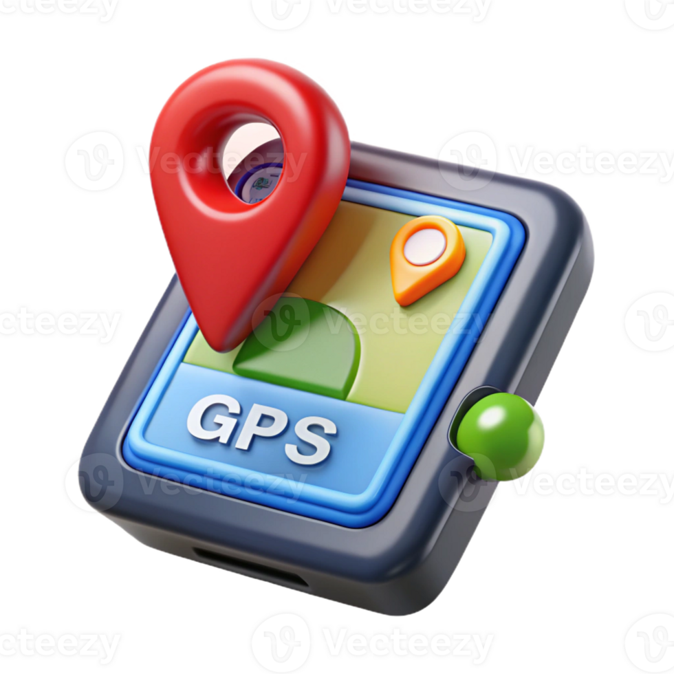 dramatic abstract GPS navigation device with map display authentic png