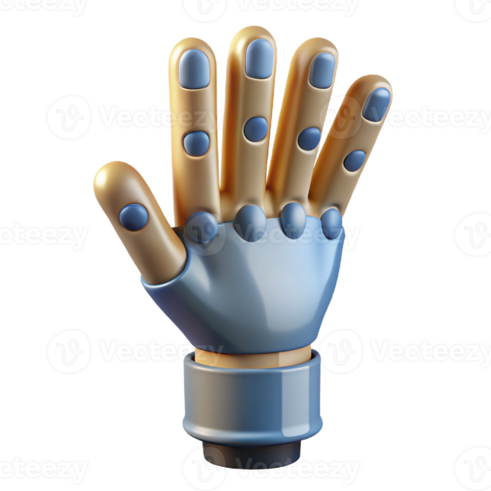 serene rustic 3D printed prosthetic hand exclusive png