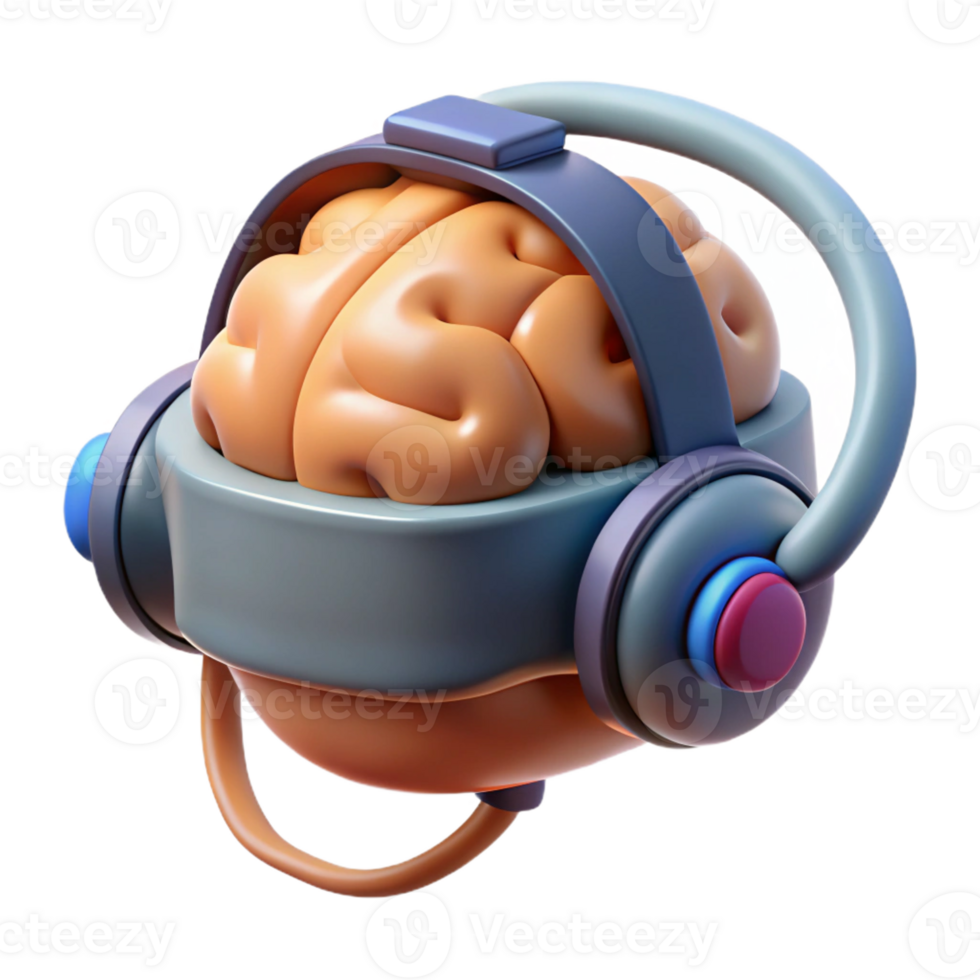 dramatic artistic Brain-computer interface headset detailed png
