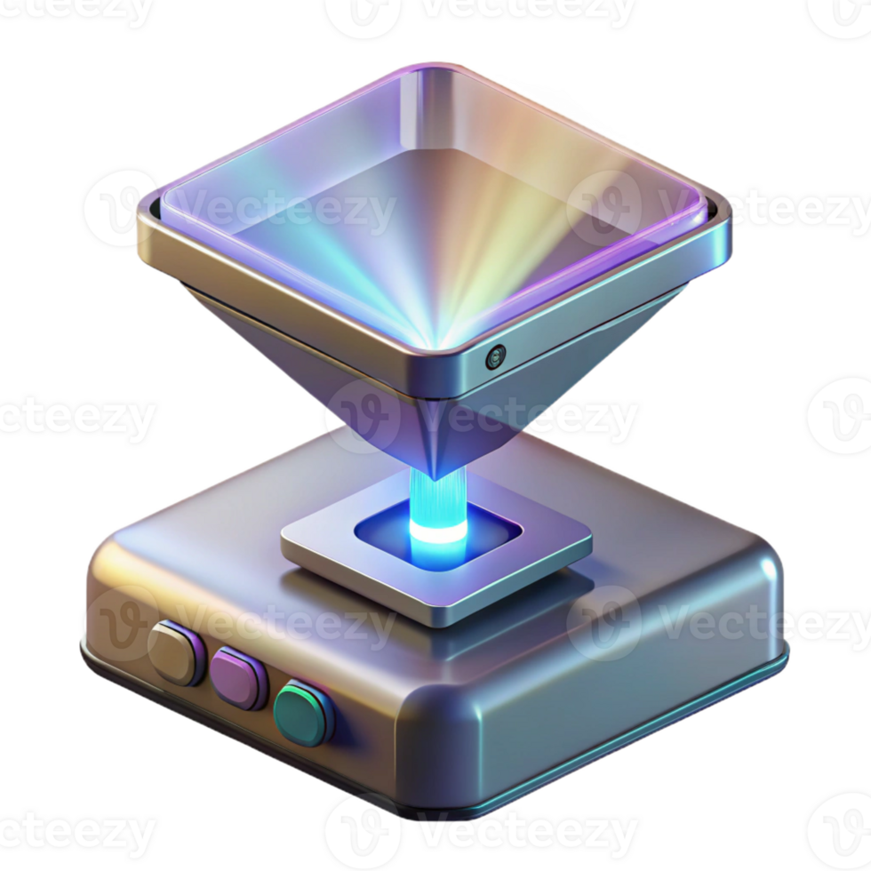 magnificent rustic Hologram projector emitting a holographic image authentic png