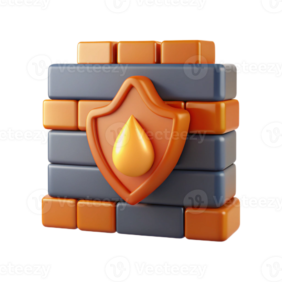elegant vintage Cybersecurity firewall icon genuine png