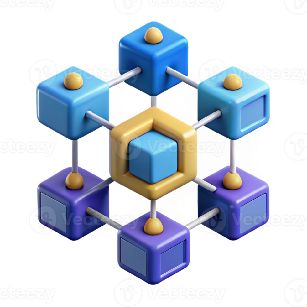 magnificent abstract Blockchain technology network diagram professional png