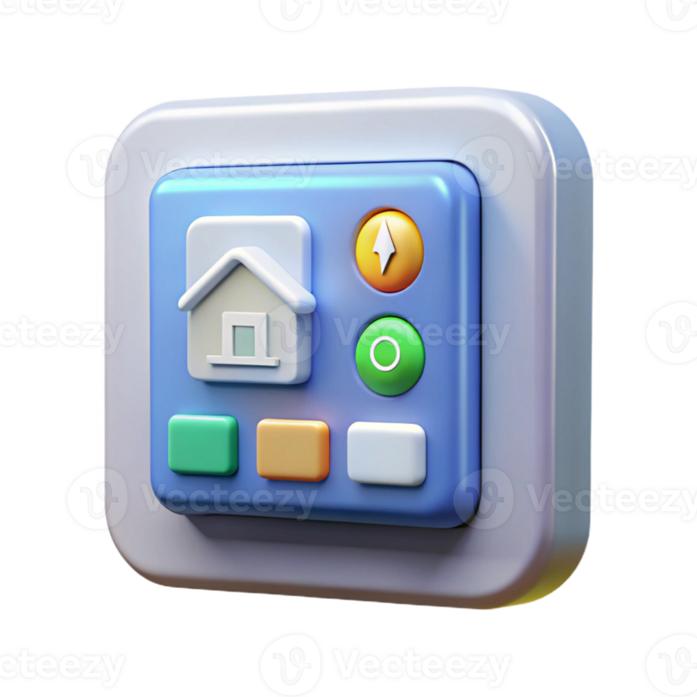 vibrant vintage Smart home control panel with touchscreen premium png