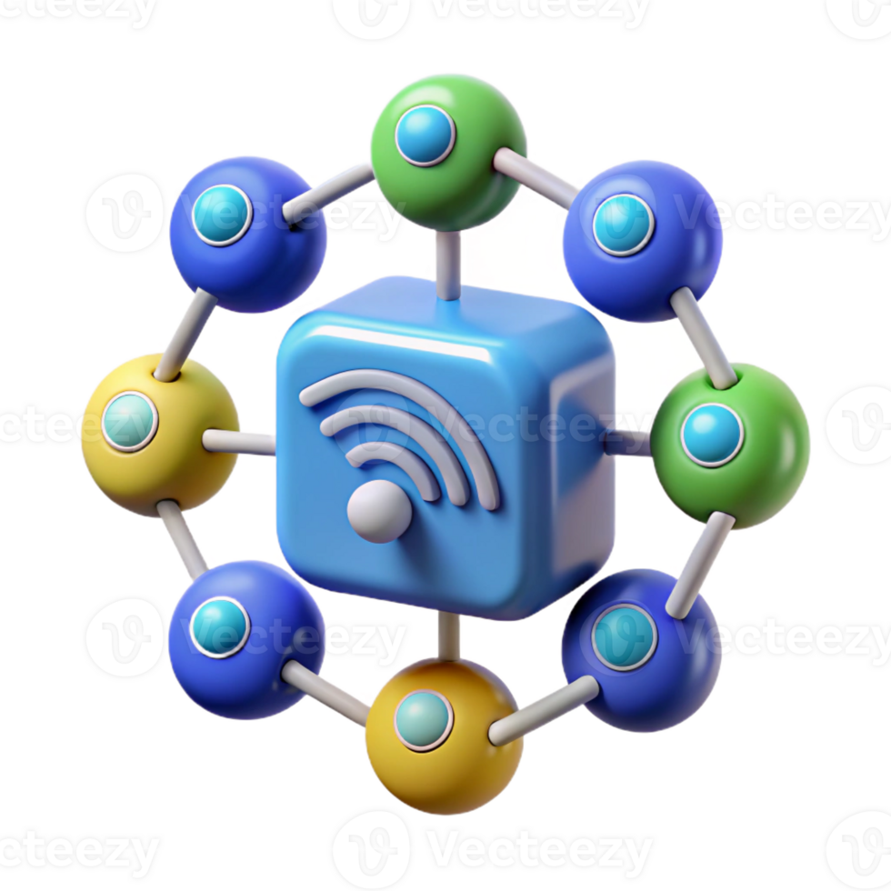 beautiful abstract Internet of Things sensor network diagram exclusive png
