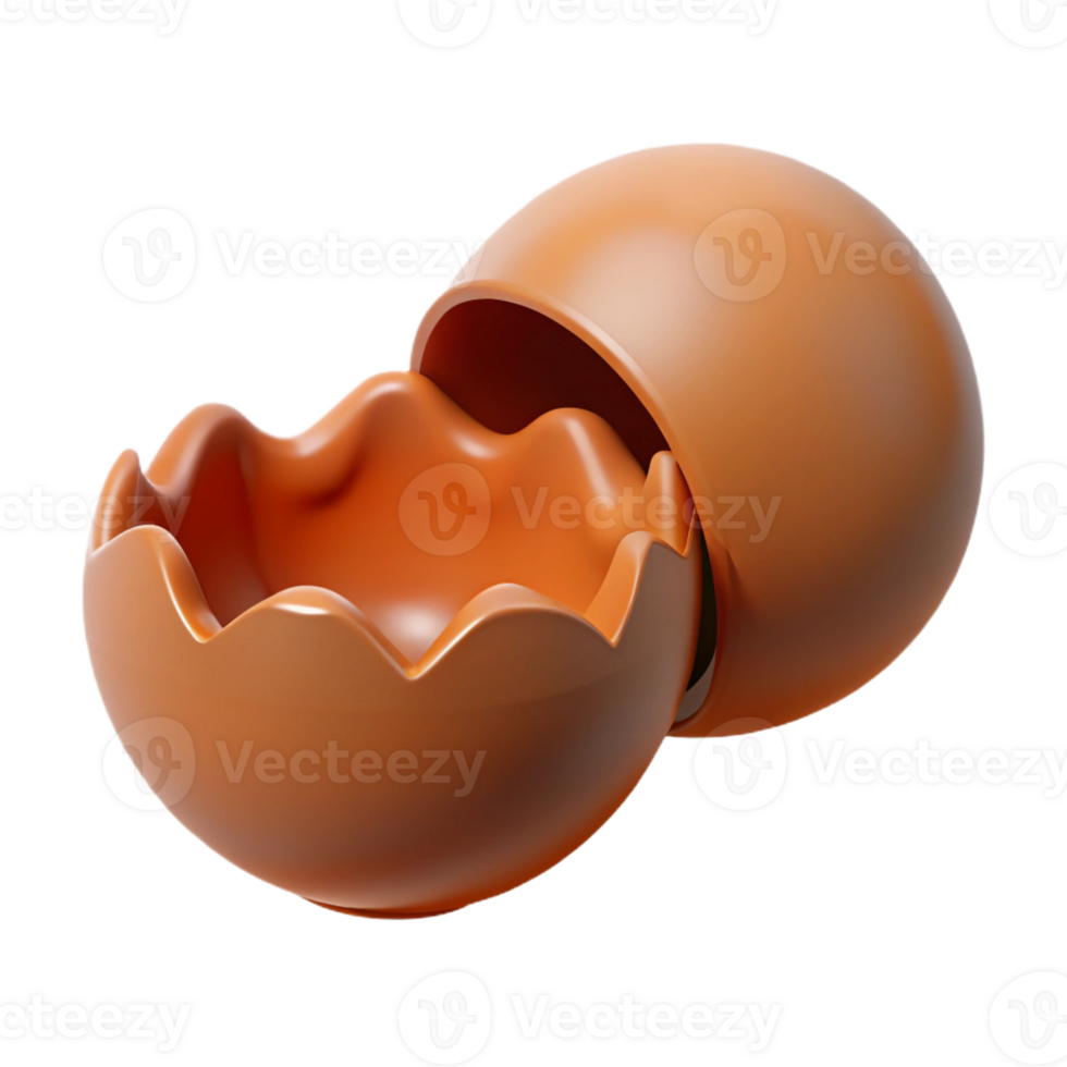 wonderful rustic Brown eggshell cracked open high resolution png