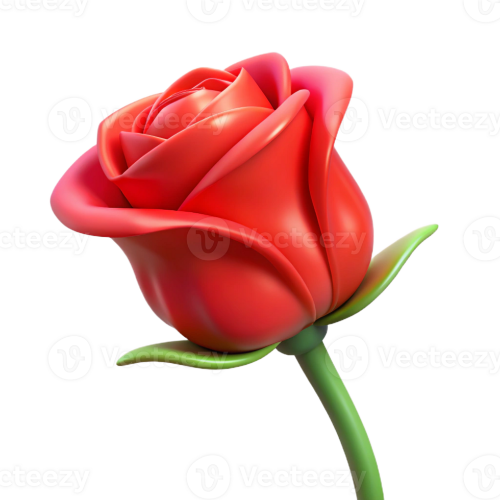 wonderful rustic Single red rose bud high quality png