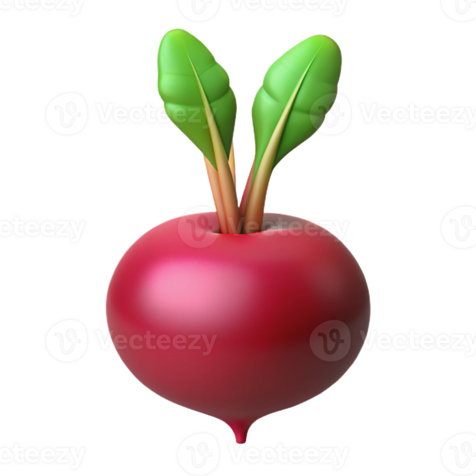 extraordinary minimalist One red beet with green leaves original png