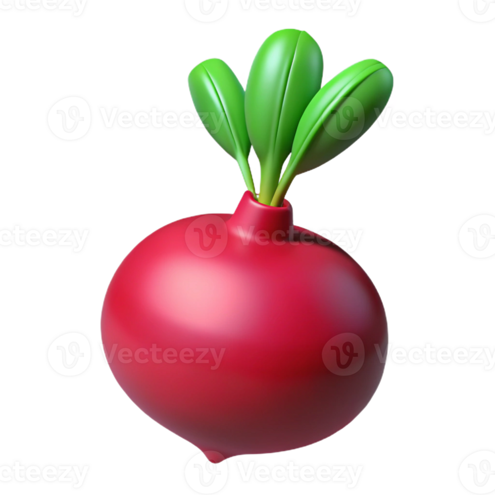 stunning minimalist One red beet with green leaves genuine png
