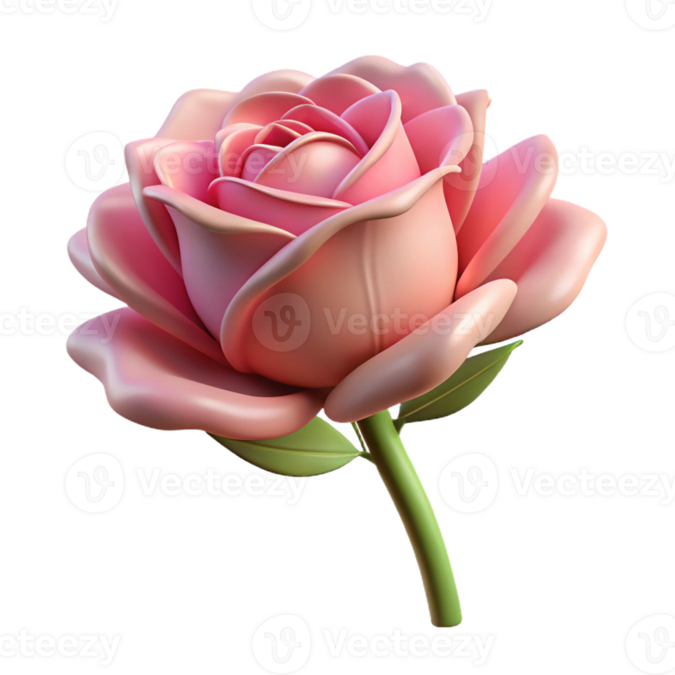 serene creative Single rose, pink genuine png