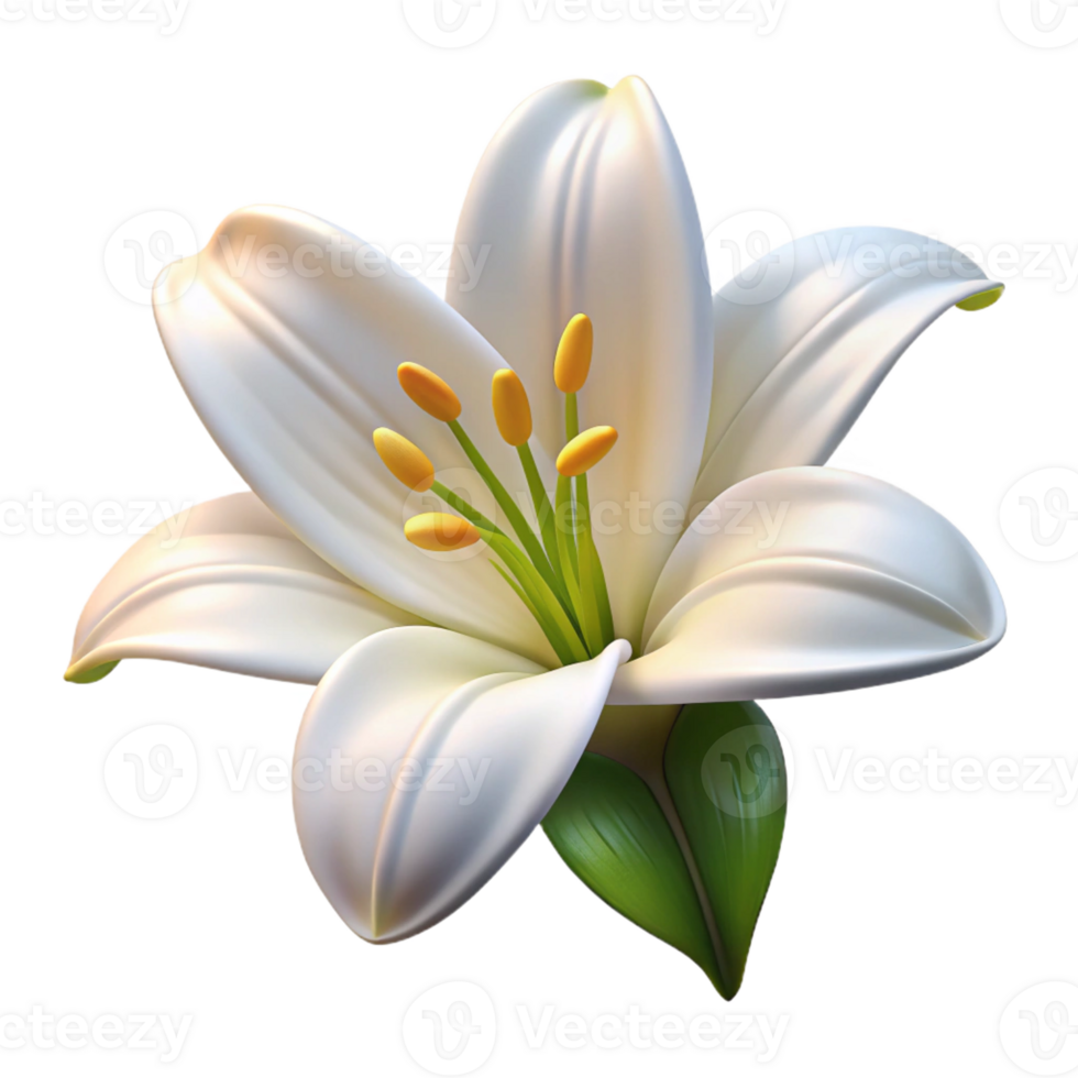 extraordinary creative One lily flower, white high resolution png