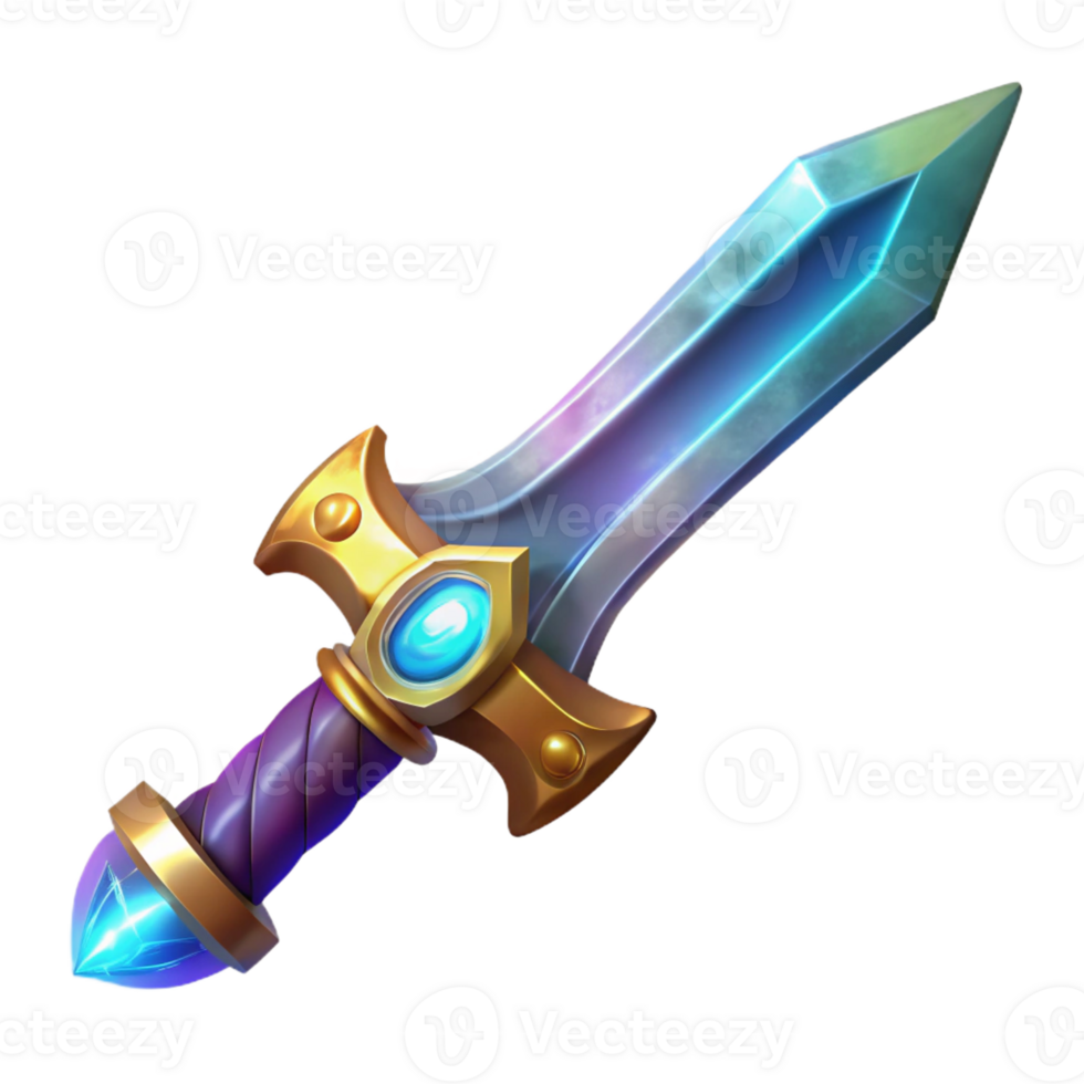 vibrant minimalist A gleaming, magical sword with intricate elven runes 4K png