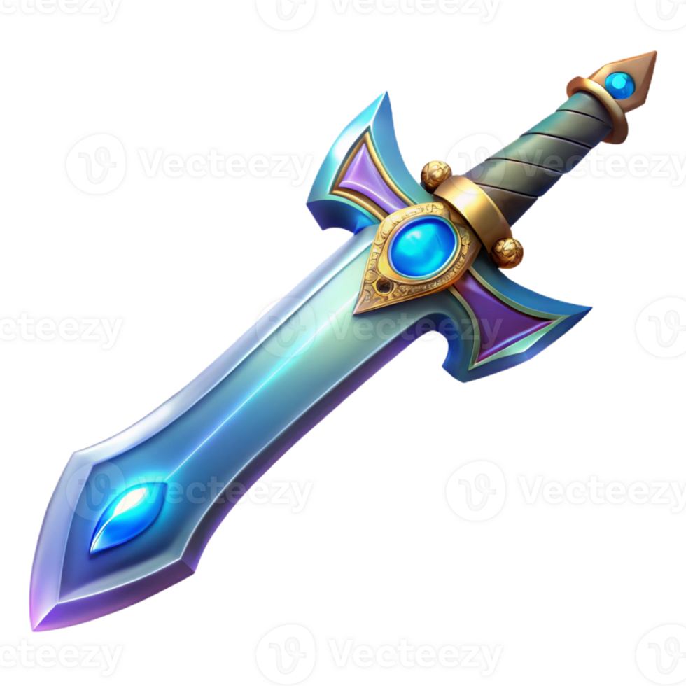 wonderful artistic A gleaming, magical sword with intricate elven runes genuine png