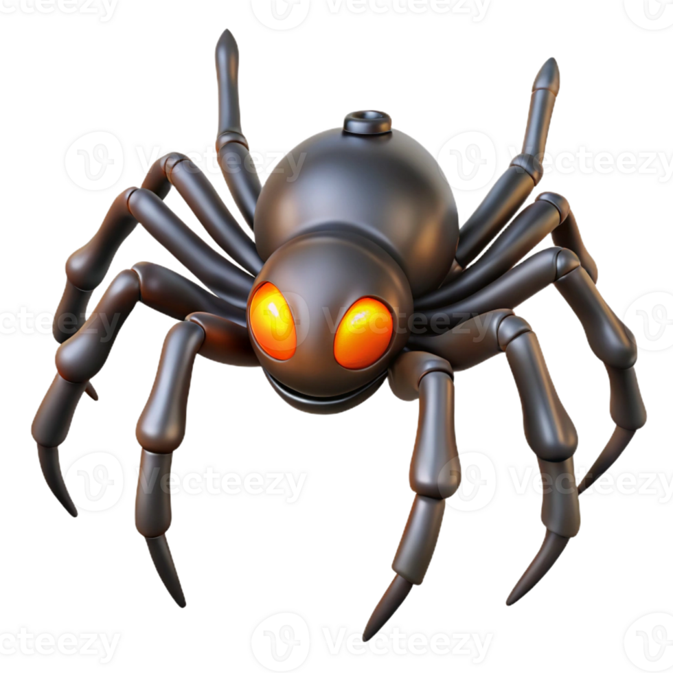 stunning traditional A single, giant, realistic spider with glowing eyes detailed png