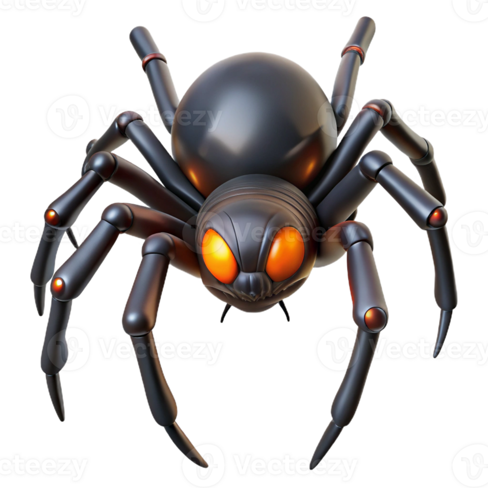 wonderful traditional A single, giant, realistic spider with glowing eyes original png